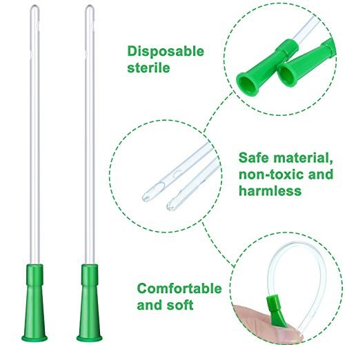 Nuanchu PVC-Ersatzschläuche für Einläufe, 14 FR, 30 Stück, flexibel mit abgerundeten Enden