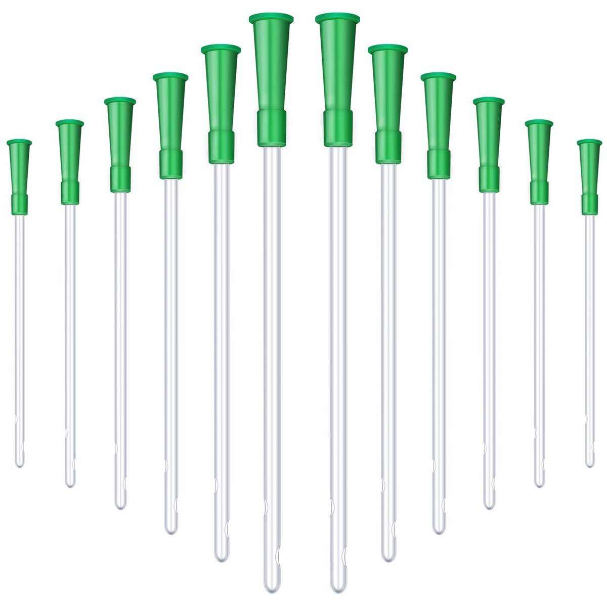 Nuanchu PVC-Ersatzschläuche für Einläufe, 14 FR, 30 Stück, flexibel mit abgerundeten Enden