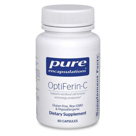 Pure Encapsulations OptiFerin-C – Für rote Blutkörperchen & Energie – Eisenaufnahme-Unterstützung – Vitamin-C-angereichert – Glutenfrei & Nicht-GVO – 60 Kapseln