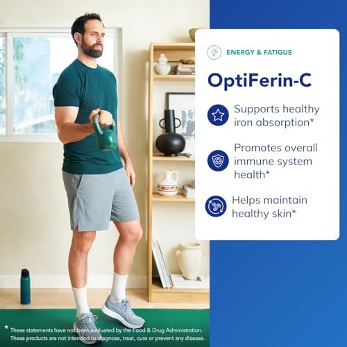 Pure Encapsulations OptiFerin-C – Für rote Blutkörperchen & Energie – Eisenaufnahme-Unterstützung – Vitamin-C-angereichert – Glutenfrei & Nicht-GVO – 60 Kapseln