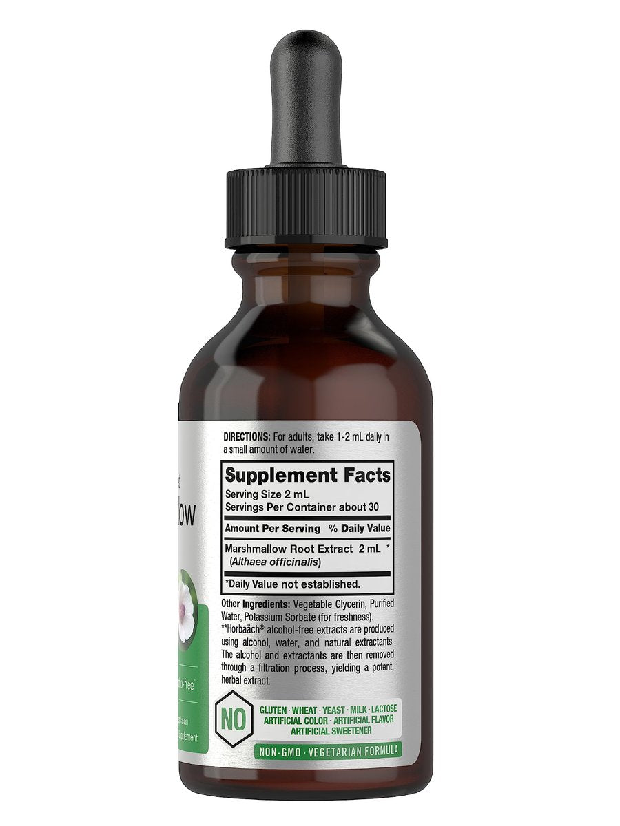 Horbäach Eibischwurzel Extrakt Tinktur | 2 fl oz | Althaea Officinalis Flüssigkeit | Alkoholfrei | Vegetarisch, Nicht-GVO & Glutenfrei