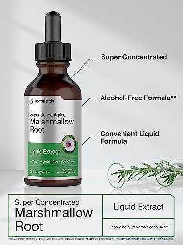 Horbäach Eibischwurzel Extrakt Tinktur | 2 fl oz | Althaea Officinalis Flüssigkeit | Alkoholfrei | Vegetarisch, Nicht-GVO & Glutenfrei