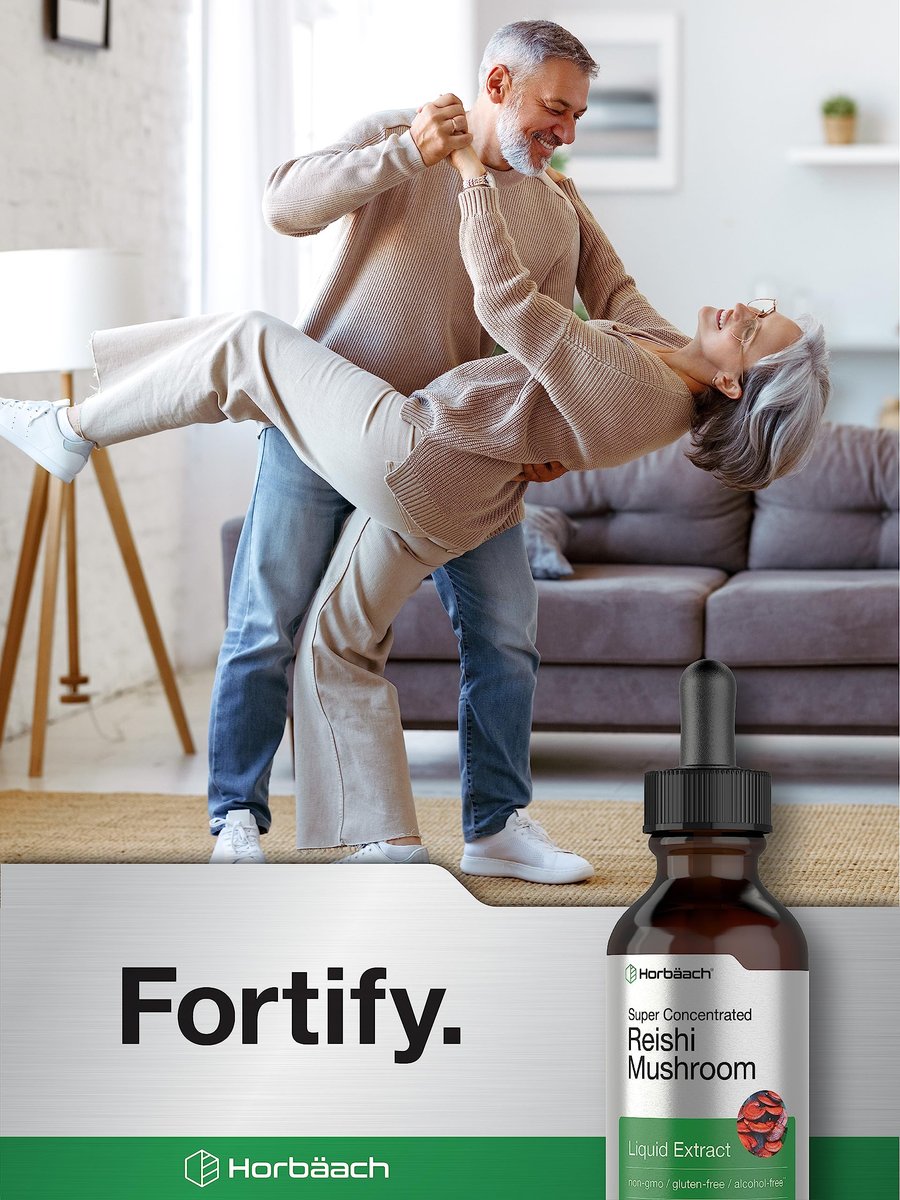 Horbäach Reishi Pilz Extrakt Tinktur | 60 ml | Flüssige Tropfen | Ganoderma Lucidum | Vegan, Alkoholfrei | Nicht-GVO, Glutenfrei Nahrungsergänzungsmittel