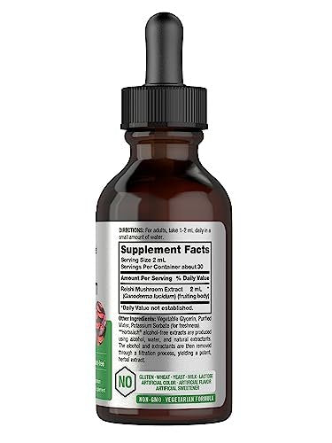 Horbäach Reishi Pilz Extrakt Tinktur | 60 ml | Flüssige Tropfen | Ganoderma Lucidum | Vegan, Alkoholfrei | Nicht-GVO, Glutenfrei Nahrungsergänzungsmittel