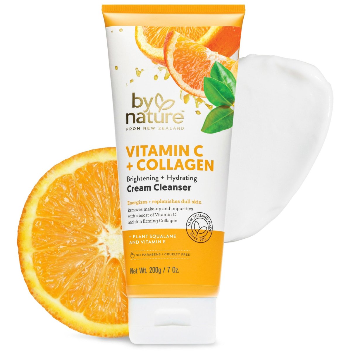 By Nature Vitamin C + Collagen Gesichtscreme-Reiniger – Täglicher Make-up-Entferner und Gesichtsreiniger aus Neuseeland (200 ml)
