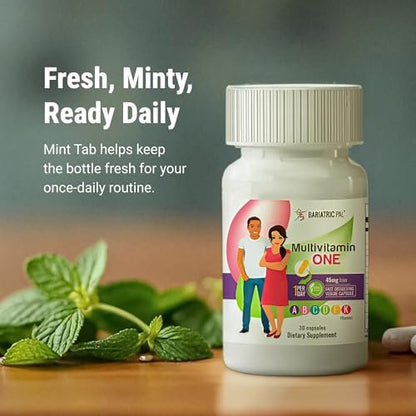 BariatricPal Multivitamin ONE – Tägliches Bariatrisches Multivitamin mit 18 mg Eisen, 30 Kapseln (1 Monatsvorrat)