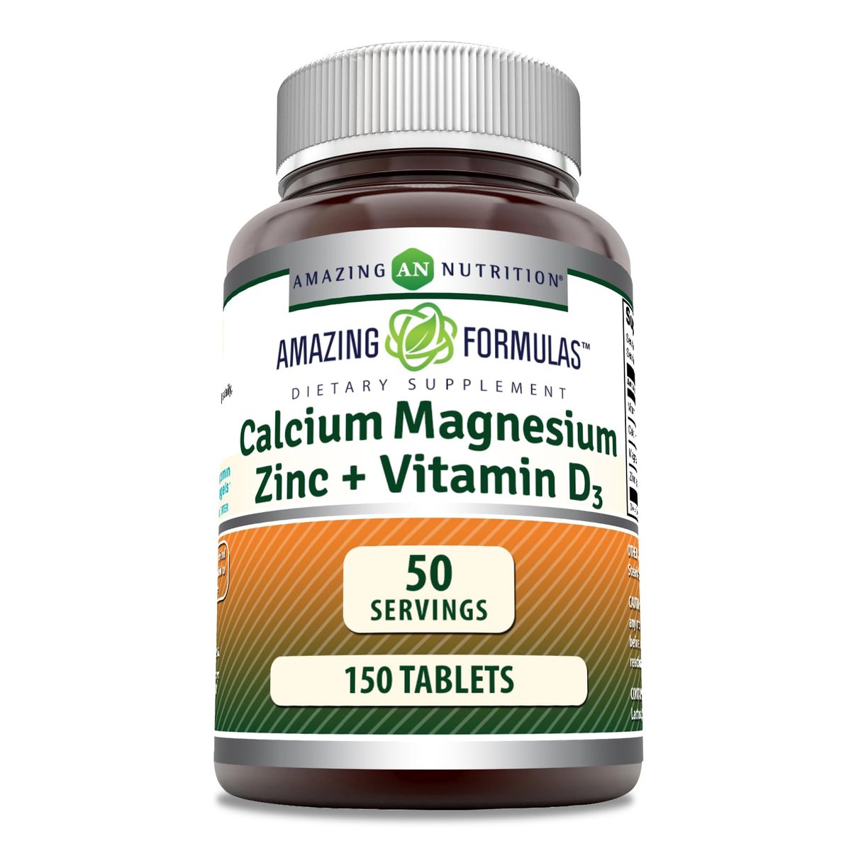 Amazing Formulas Calcium Magnesium Zink + D3 Nahrungsergänzungsmittel | 150 Tabletten | Non-GMO | Glutenfrei | Hergestellt in USA