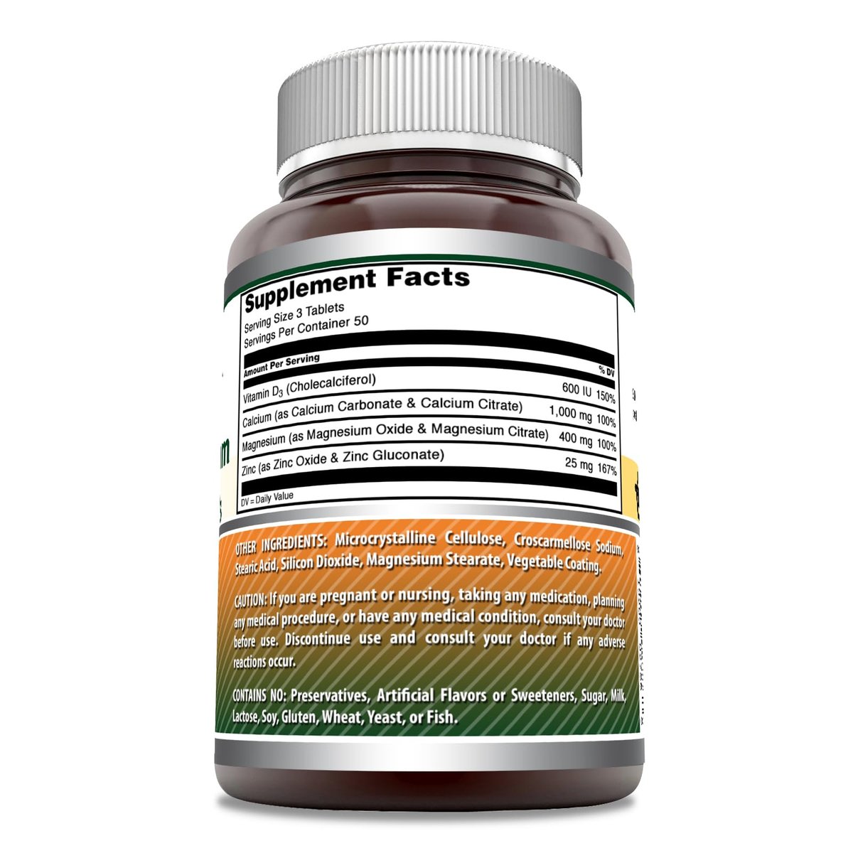 Amazing Formulas Calcium Magnesium Zink + D3 Nahrungsergänzungsmittel | 150 Tabletten | Non-GMO | Glutenfrei | Hergestellt in USA