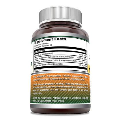 Amazing Formulas Calcium Magnesium Zink + D3 Nahrungsergänzungsmittel | 150 Tabletten | Non-GMO | Glutenfrei | Hergestellt in USA