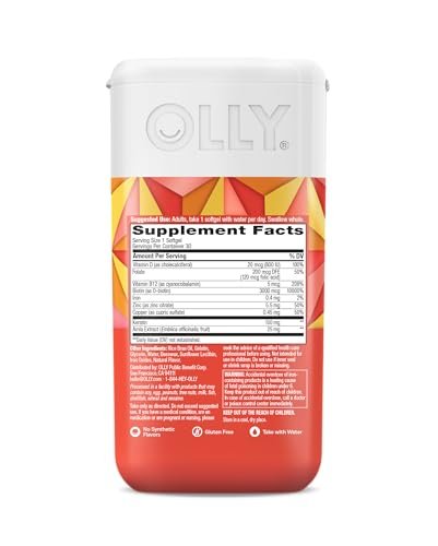 OLLY Ultra Strength Haar Softgels – Biotin, Keratin, Vitamin D & B12 – 30 Softgels (30-Tage-Vorrat)