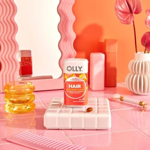 OLLY Ultra Strength Haar Softgels – Biotin, Keratin, Vitamin D & B12 – 30 Softgels (30-Tage-Vorrat)