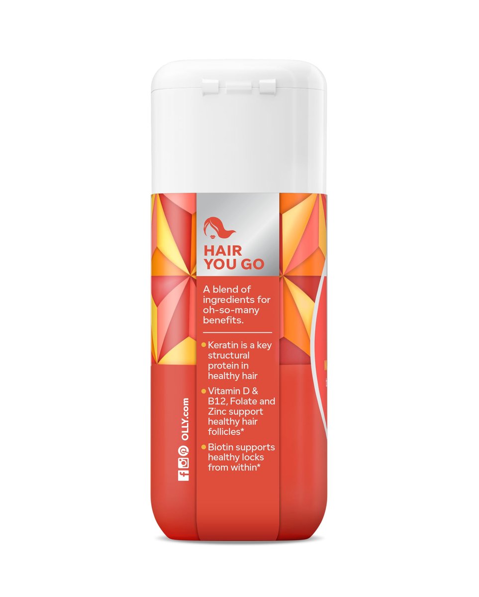 OLLY Ultra Strength Haar Softgels – Biotin, Keratin, Vitamin D & B12 – 30 Softgels (30-Tage-Vorrat)