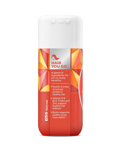 OLLY Ultra Strength Haar Softgels – Biotin, Keratin, Vitamin D & B12 – 30 Softgels (30-Tage-Vorrat)