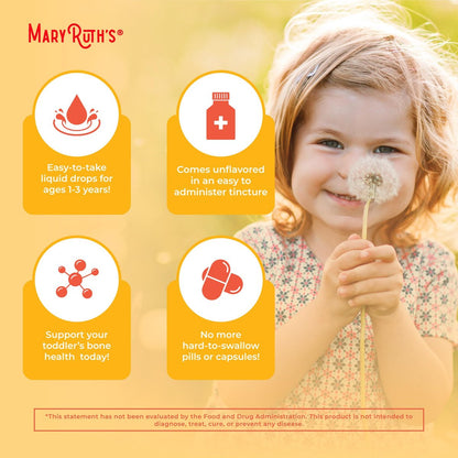 MARYRUTH'S Organics Vitamin D3 + K2 Tropfen | Vegane D3 K2 Kombination für Kinder & Erwachsene | Starke Knochen & Calciumaufnahme | 30 ml (1 Fl Oz)
