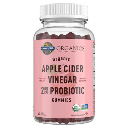 Garden of Life Bio- Apfelessig Probiotikum Gummibärchen - USDA Bio, 2 Milliarden KBE, Vitamin B12 - 60 vegane, nicht-GVO Gummis für Verdauung & Immunsystem