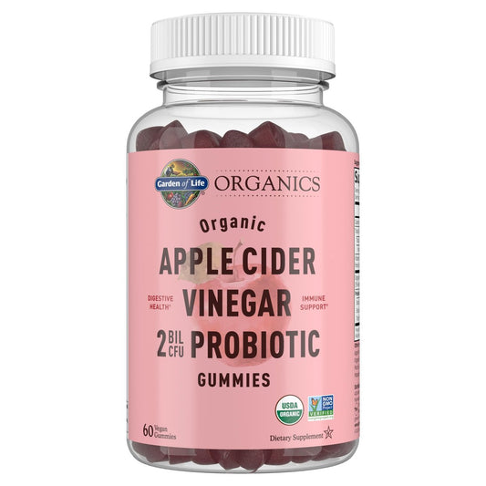 Garden of Life Bio- Apfelessig Probiotikum Gummibärchen - USDA Bio, 2 Milliarden KBE, Vitamin B12 - 60 vegane, nicht-GVO Gummis für Verdauung & Immunsystem