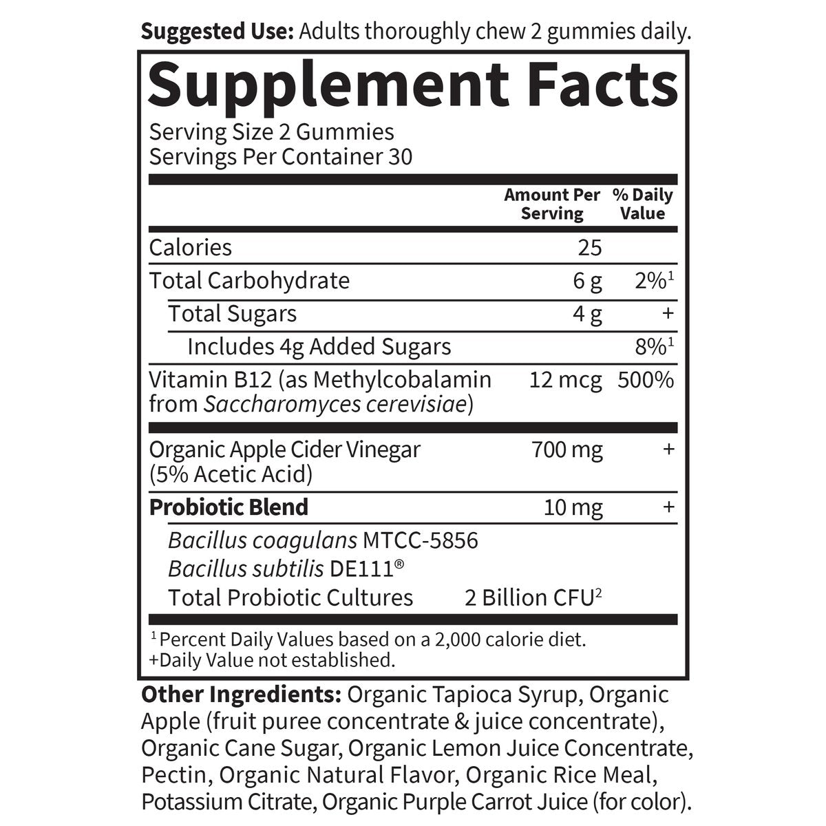 Garden of Life Bio- Apfelessig Probiotikum Gummibärchen - USDA Bio, 2 Milliarden KBE, Vitamin B12 - 60 vegane, nicht-GVO Gummis für Verdauung & Immunsystem