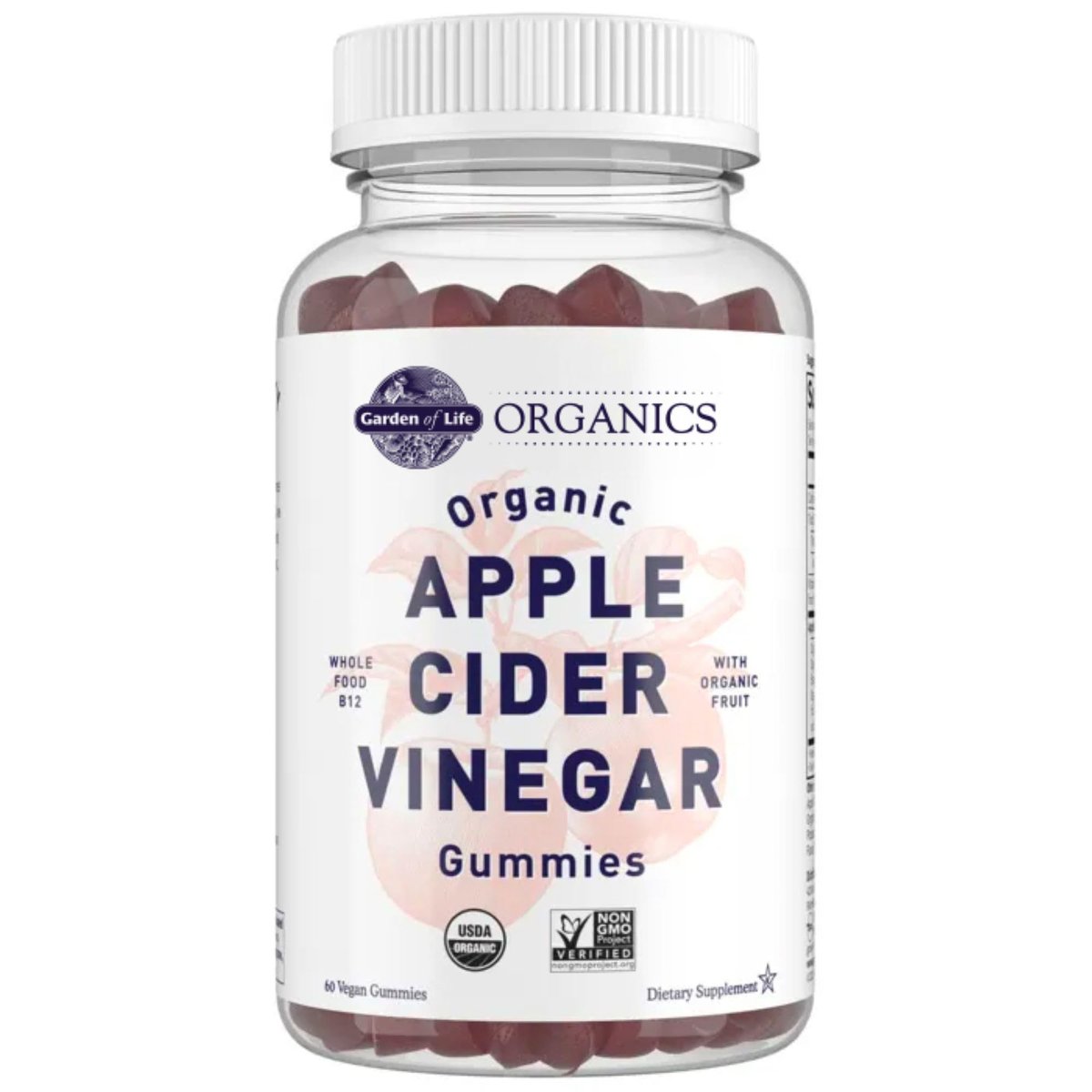Garden of Life Organics Apfelessig Gummibärchen mit Vitamin B12 – Bio ACV Gummivitamine, Vegan, Glutenfrei, Nicht-GVO, 60 Gummis