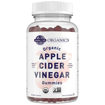 Garden of Life Organics Apfelessig Gummibärchen mit Vitamin B12 – Bio ACV Gummivitamine, Vegan, Glutenfrei, Nicht-GVO, 60 Gummis