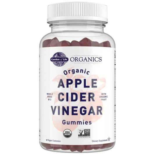 Garden of Life Organics Apfelessig Gummibärchen mit Vitamin B12 – Bio ACV Gummivitamine, Vegan, Glutenfrei, Nicht-GVO, 60 Gummis