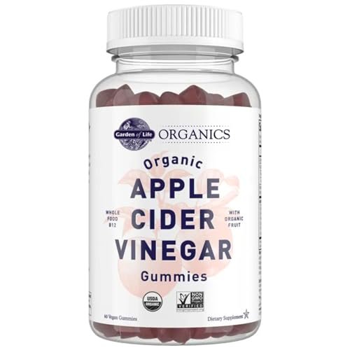 Garden of Life Organics Apfelessig Gummibärchen mit Vitamin B12 – Bio ACV Gummivitamine, Vegan, Glutenfrei, Nicht-GVO, 60 Gummis