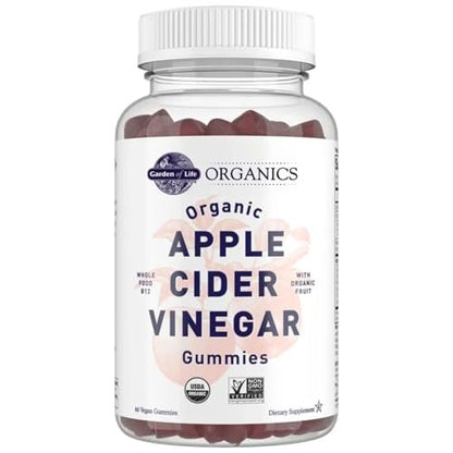 Garden of Life Organics Apfelessig Gummibärchen mit Vitamin B12 – Bio ACV Gummivitamine, Vegan, Glutenfrei, Nicht-GVO, 60 Gummis