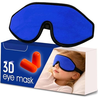 ASTRA VENA 3D Schlafmaske für Kinder – Lichtblockierende Schlafbrille mit Memory-Schaum, verstellbarem Riemen, für Jungen und Mädchen, Dunkelblau