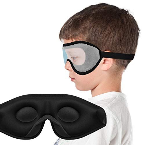 ASTRA VENA 3D Schlafmaske für Kinder – Lichtblockierende Schlafbrille mit Memory-Schaum, verstellbarem Riemen, für Jungen und Mädchen, Dunkelblau