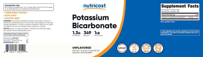 Nutricost Kalium-Bicarbonat Pulver 1 Pfund – Glutenfrei, Nicht-GVO, Mineralergänzung