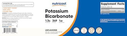 Nutricost Kalium-Bicarbonat Pulver 1 Pfund – Glutenfrei, Nicht-GVO, Mineralergänzung
