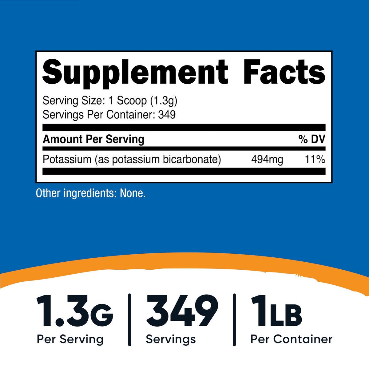 Nutricost Kalium-Bicarbonat Pulver 1 Pfund – Glutenfrei, Nicht-GVO, Mineralergänzung