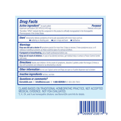 Boiron Hypericum Perforatum 30C Homöopathisches Mittel zur Linderung von Nervenschmerzen, Zahnschmerzen, Bein- oder Rückenschmerzen und stechenden Schmerzen – 3 Tuben (240 Kügelchen)