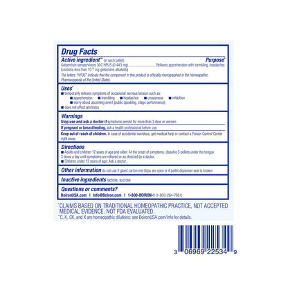 Boiron Gelsemium 30C Homöopathisches Arzneimittel gegen Stress, Nervosität, Beklemmung und Lampenfieber – 3er-Pack (240 Kügelchen)