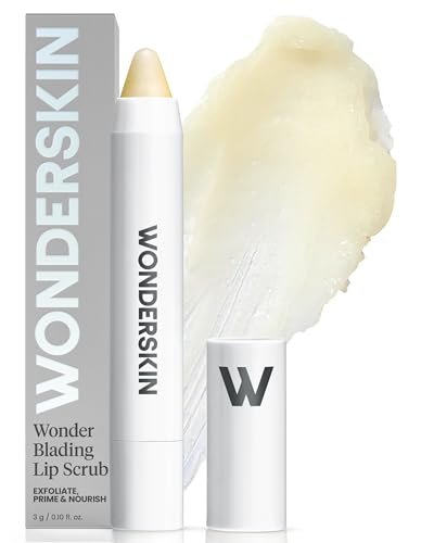 Wonderskin Lip Scrub – 3-in-1 Lippenpeeling & Feuchtigkeitspflege, Lippenbalsam für weiche, genährte, schuppenfreie Lippen, 0,10 oz