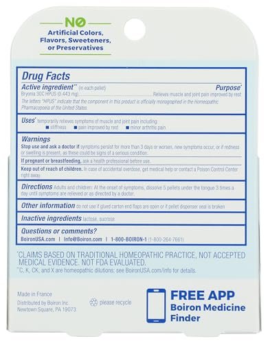 Boiron Bryonia 30C Homöopathisches Arzneimittel bei Gelenkschmerzen, Muskelkater, Arthritis-Schmerzen und Muskel- oder Gelenksteifheit – 3er-Pack (240 Kügelchen)