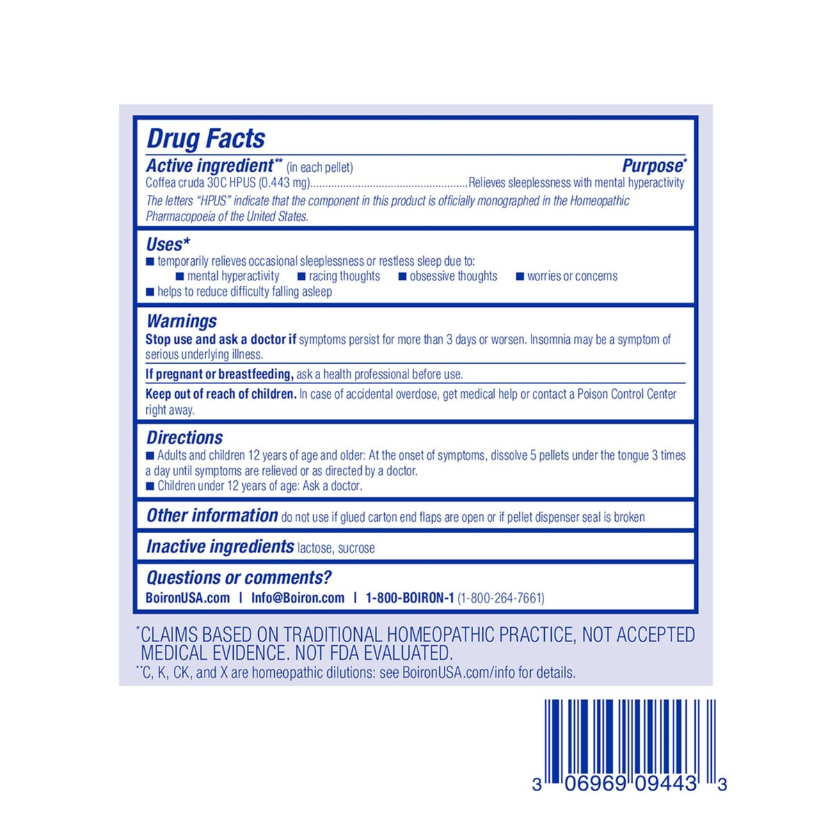 Boiron Coffea Cruda 30C – Homöopathisches Schlafmittel bei unruhigem Schlaf, Gedankenrasen und Einschlafstörungen – 3 Packungen (240 Kügelchen)