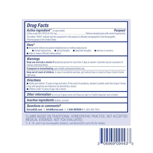 Boiron Coffea Cruda 30C – Homöopathisches Schlafmittel bei unruhigem Schlaf, Gedankenrasen und Einschlafstörungen – 3 Packungen (240 Kügelchen)