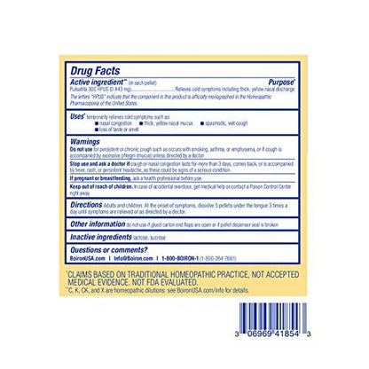 Boiron Pulsatilla 30C Homöopathisches Arzneimittel gegen Erkältung, Nasenverstopfung, dicken Schleim und Husten – 3er-Pack (240 Kügelchen)