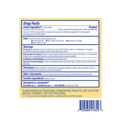 Boiron Pulsatilla 30C Homöopathisches Arzneimittel gegen Erkältung, Nasenverstopfung, dicken Schleim und Husten – 3er-Pack (240 Kügelchen)