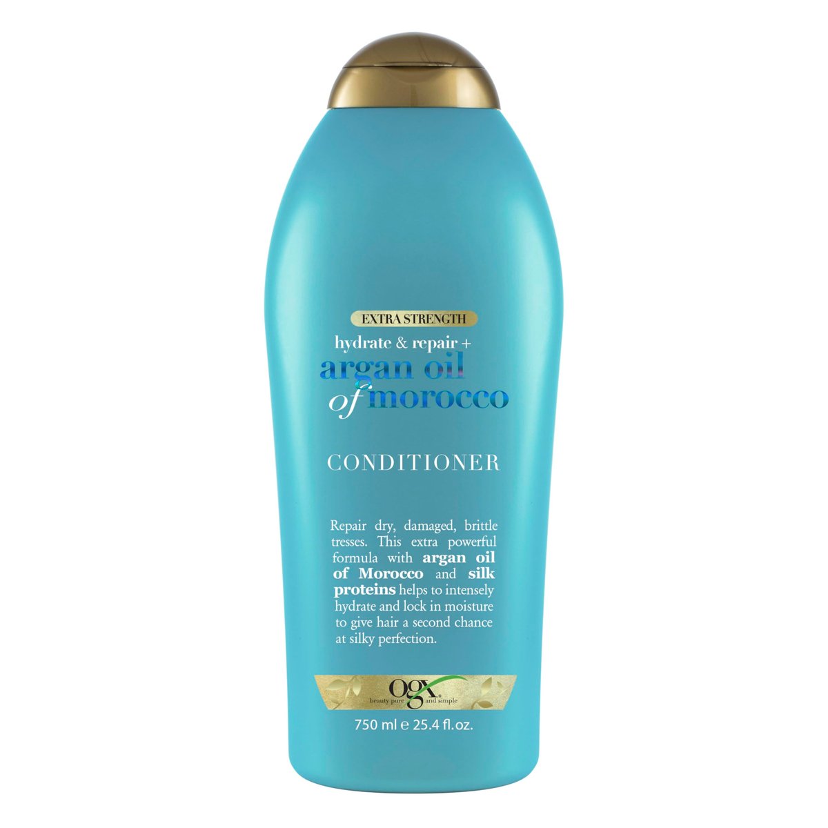 OGX Extra Strength Hydrate & Repair Conditioner mit Arganöl aus Marokko für trockenes, geschädigtes Haar, 750 ml