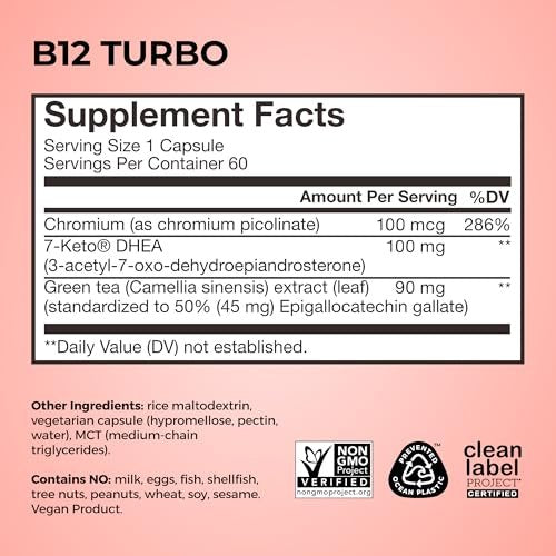 HUM B12 Turbo – Hochdosiertes Vitamin B12 Präparat mit Calcium für tägliche Energie, vegan & glutenfrei, 30 Tabletten