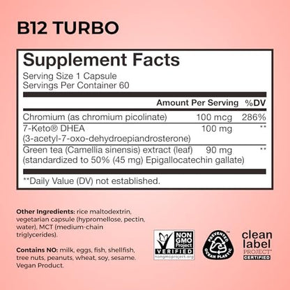 HUM B12 Turbo – Hochdosiertes Vitamin B12 Präparat mit Calcium für tägliche Energie, vegan & glutenfrei, 30 Tabletten