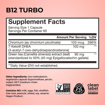 HUM B12 Turbo – Hochdosiertes Vitamin B12 Präparat mit Calcium für tägliche Energie, vegan & glutenfrei, 30 Tabletten