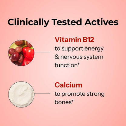 HUM B12 Turbo – Hochdosiertes Vitamin B12 Präparat mit Calcium für tägliche Energie, vegan & glutenfrei, 30 Tabletten