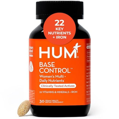 HUM Base Control Multivitamin für Frauen – 22 essentielle Vitamine & Mineralien, Vitamin C, Eisen, Biotin, Zink, B-Komplex, Unterstützung für die Prämenopause, glutenfrei, 30 Kapseln