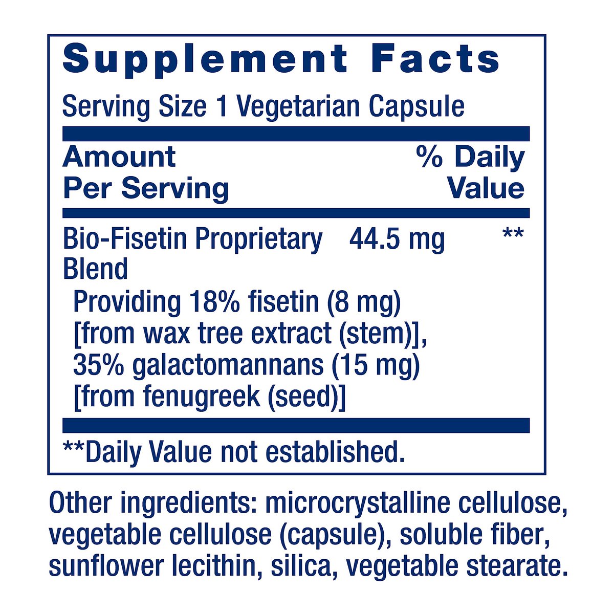 Life Extension Bio-Fisetin – Fisetin mit Galactomannanen aus Bockshornkleesamen für Zellgesundheit, kognitive Gesundheit und Langlebigkeit – glutenfrei, vegetarisch, nicht gentechnisch verändert – 30 Kapseln