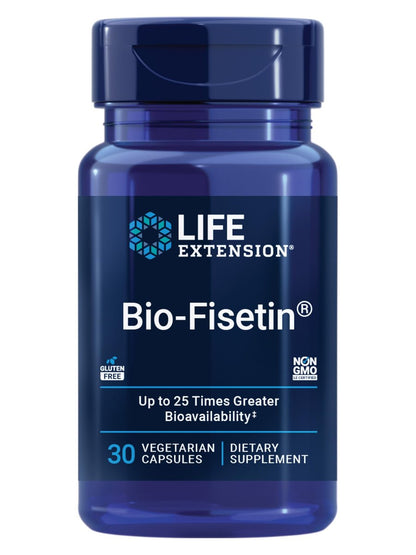 Life Extension Bio-Fisetin – Fisetin mit Galactomannanen aus Bockshornkleesamen für Zellgesundheit, kognitive Gesundheit und Langlebigkeit – glutenfrei, vegetarisch, nicht gentechnisch verändert – 30 Kapseln