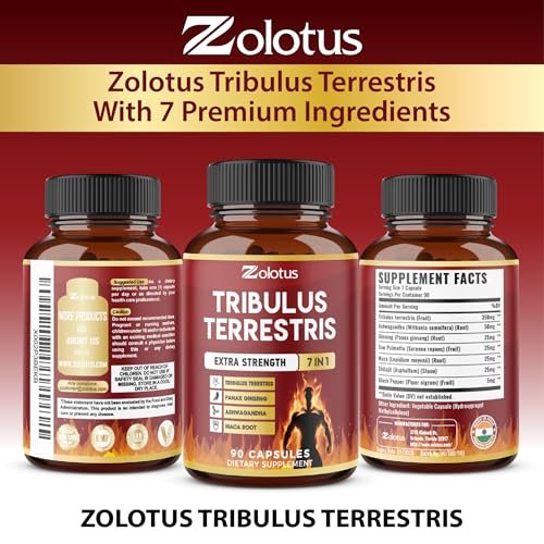 Tribulus Terrestris Kapseln mit Ashwagandha, Panax Ginseng, Sägepalme, Maca, Shilajit – 90 Kapseln – 3 Monate Vorrat