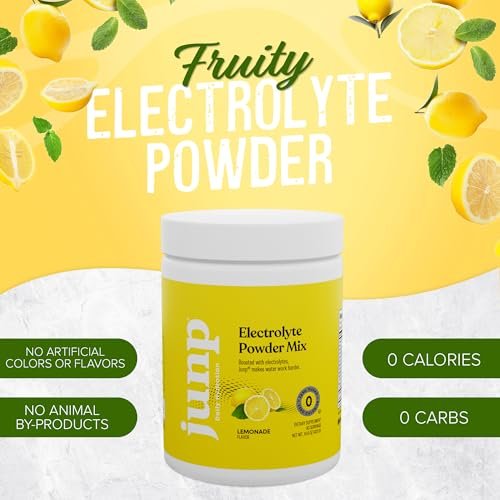 JUNP Elektrolytpulver ohne Zucker und Kohlenhydrate – Zitronenlimonade Keto-Elektrolyt-Getränk – Kalium- und Salzpulver – Null Kalorien, zuckerfrei, koscher, 90 Portionen