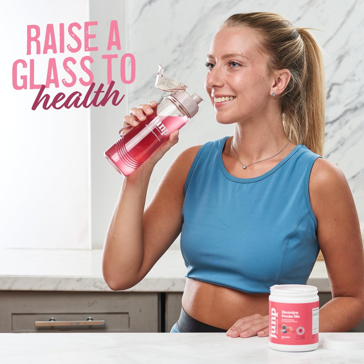 JUNP Electrolytes Pulver ohne Zucker und Kohlenhydrate – Trauben Keto Elektrolytgetränk – Kalium & Salz Hydrationspulver – Kalorienfrei, Zuckerfrei, 90 Portionen